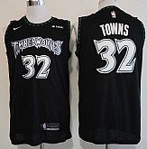 Timberwolves 32 Karl Anthony Towns Black Nike Hardwood Classics Swingman Jersey,baseball caps,new era cap wholesale,wholesale hats